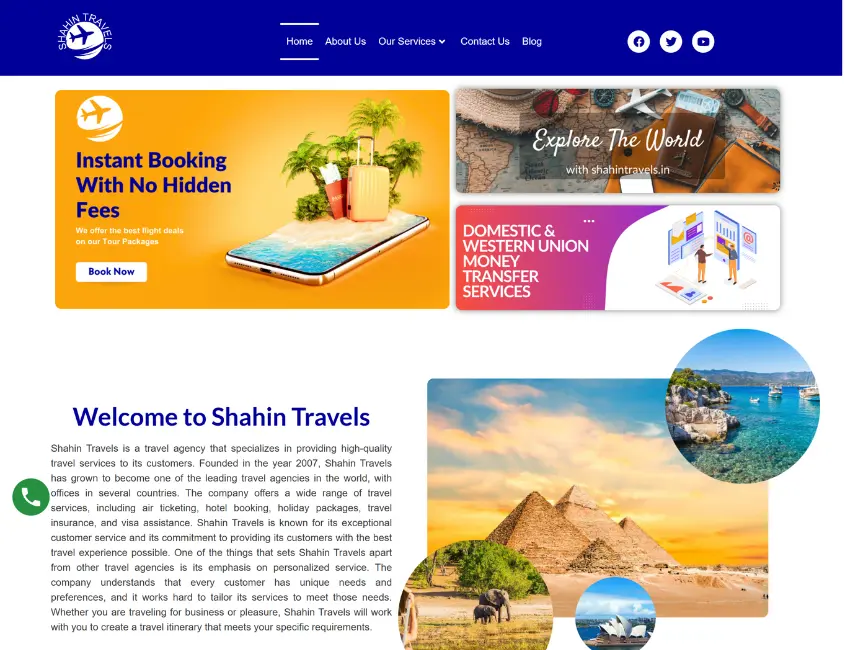 Shahin travels website